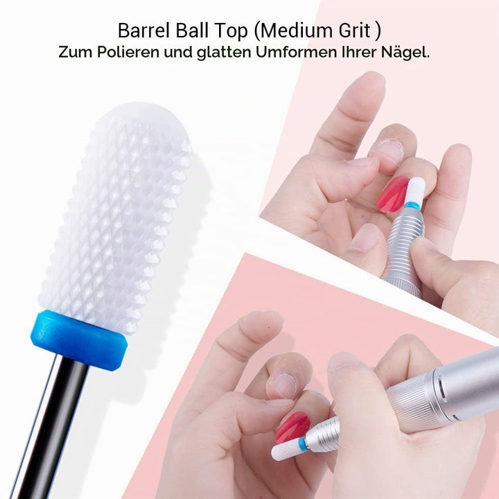 MelodySusie 7x Premium Keramik Bits Set Professioneller Schleifkörper Schleifkopf Nagelfräser Aufsät