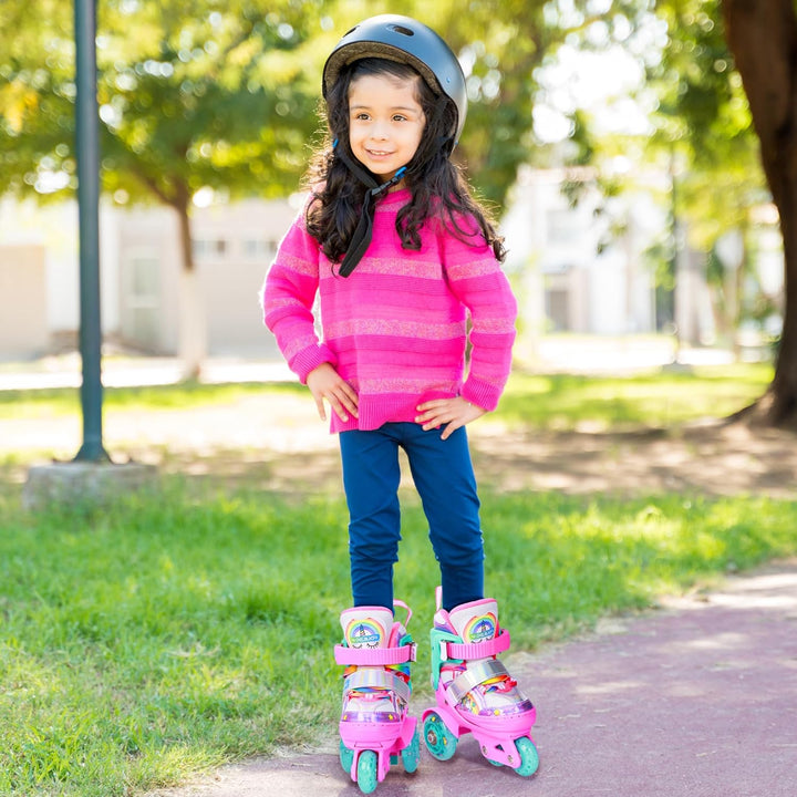 Kinder Einhorn Rollschuhe für Mädchen.Geeignet für 3-6 Jahre alt. Mit Leuchtenden Rädern,4-Pejiijar