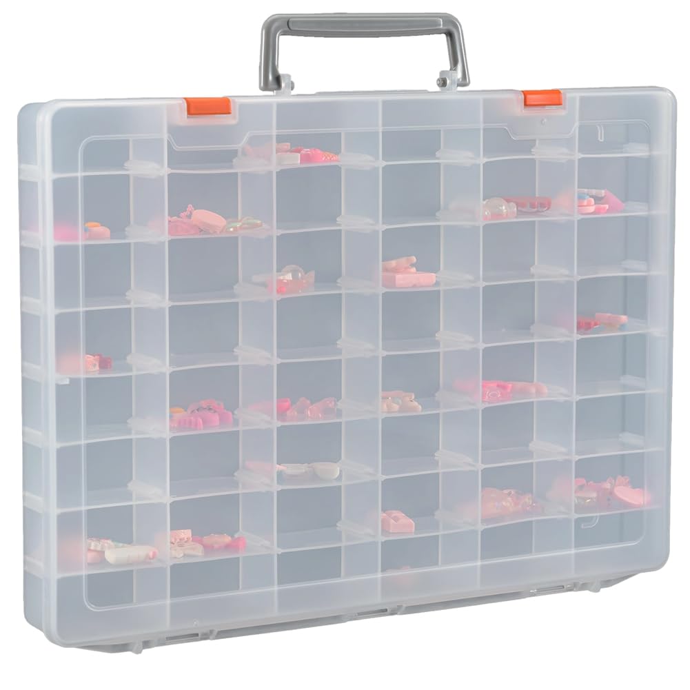 Grosse Organizer-Box Aus Kunststoff mit 48 Fächern und Verstellbaren Trennwänden, Organizer für die