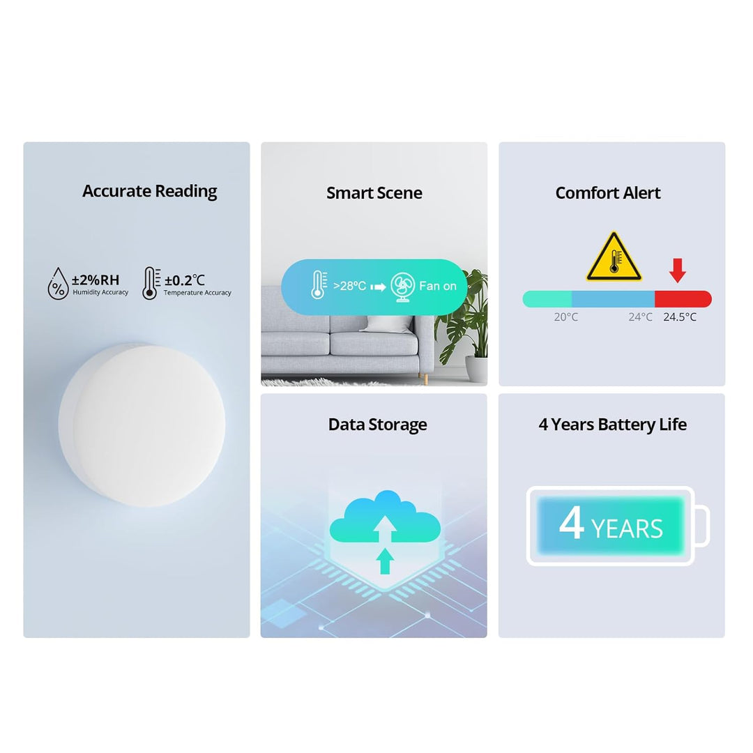 SONOFF SNZB-02P Temperature Humidity Sensor, Zigbee Wireless Switch, kompatibel mit Smartthings/IFTT