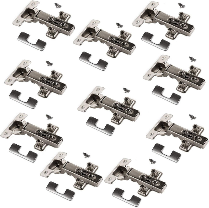 SOTECH 10 Stück SOFT-CLOSE Topfbänder 105° Eckanschlag T45 mit Montageplatten und Schrauben und schn