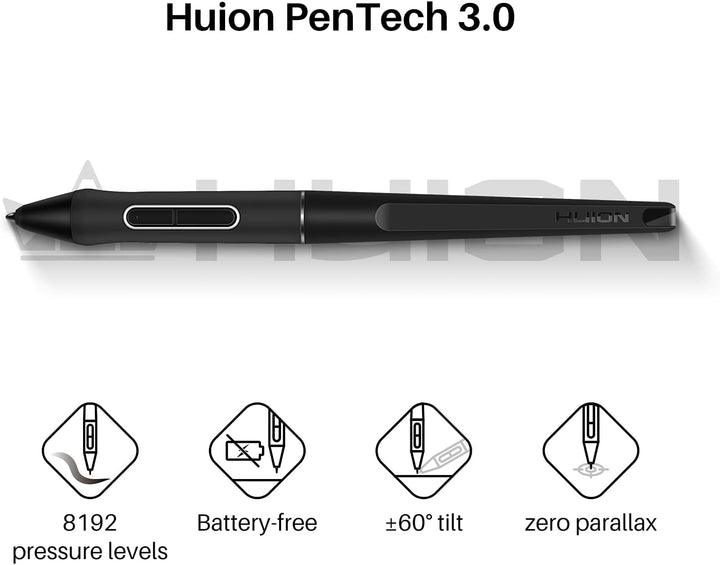 HUION Kamvas Pro 16 Plus 4K UHD Zeichentablett mit Bildschirm, voll laminiert, 145% sRGB Art Tablet