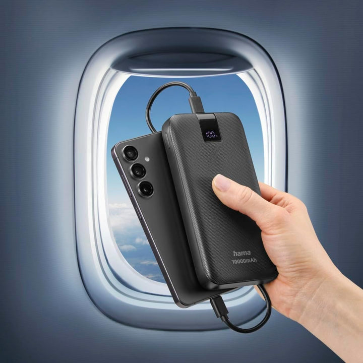 Hama Powerbank PD 10 10000mAh (externer Akku mit 2X USB C + 1x USB A, Power Pack Zertifiziert, Schne