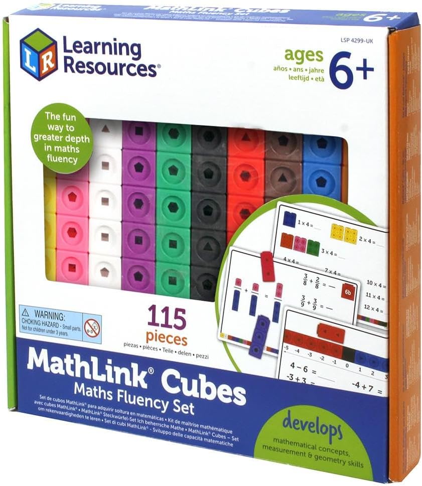 Learning Resources Ich Beherrsche Mathe MathLink-Steckwürfel Set Ab 6 Jahren Mathe Lernen Logik Prob