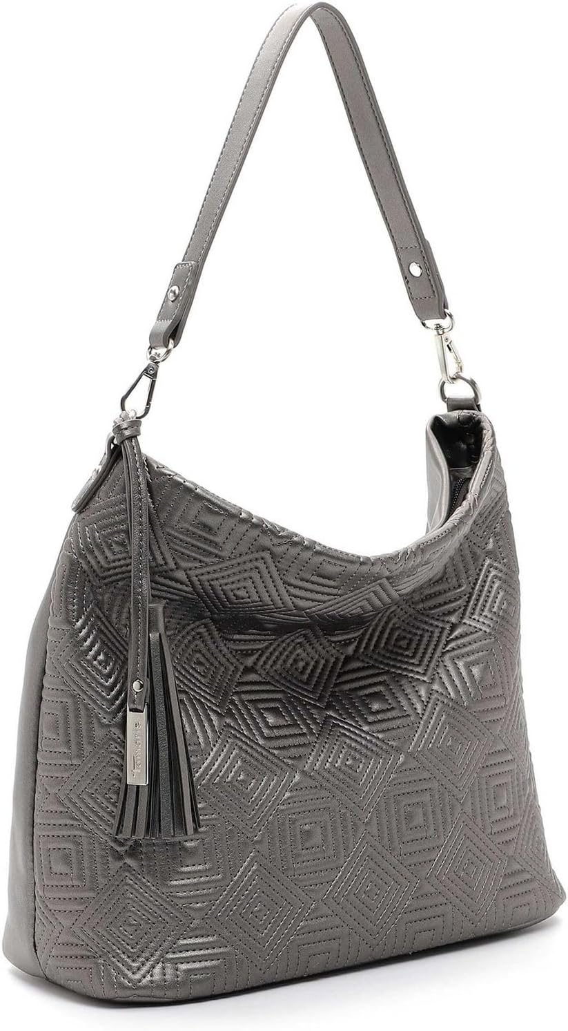 Tamaris Beutel Merle 32723 Damen Handtaschen Ornament Einheitsgrösse Darksilver, Einheitsgrö&#x