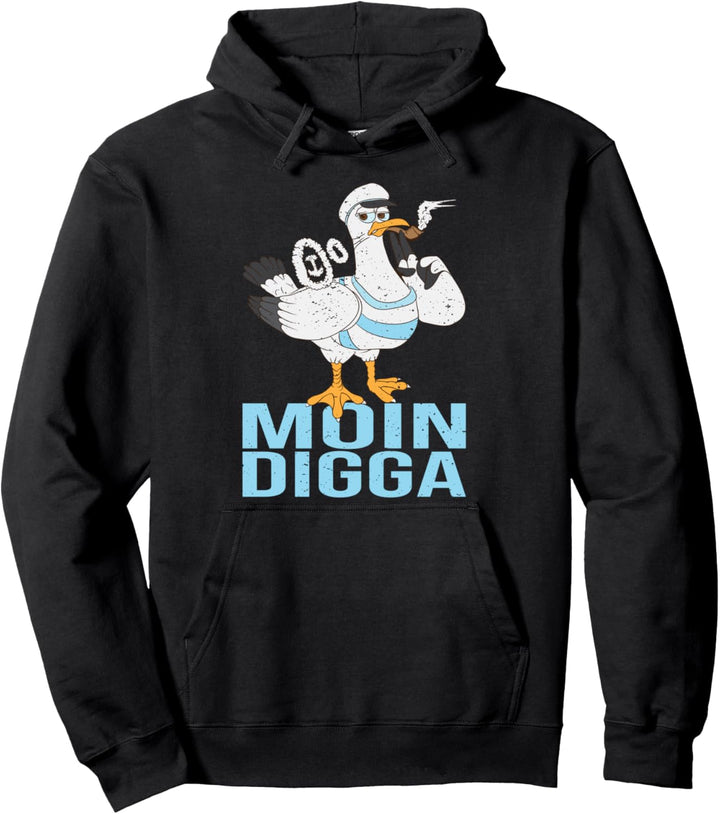 Moin Digga Möwe Norddeutscher Anker Hafen Spruch Nordlicht Pullover Hoodie