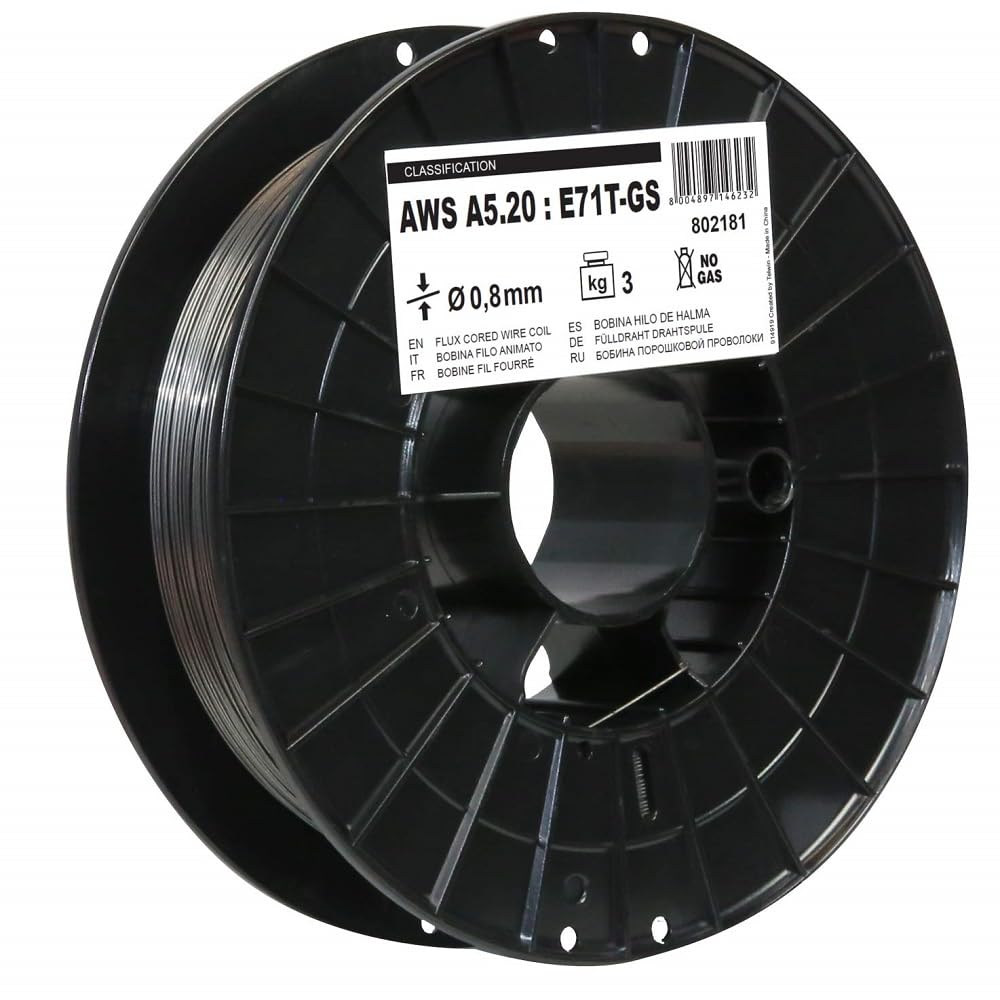 Telwin S.P.A. 802181 Füllschweissdrahtspule Durchmesser 0, 8 mm, 3 kg, Grau 0.8mm - 3kg, 0.8mm - 3kg