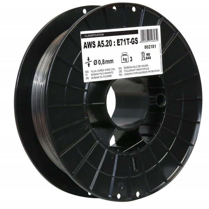 Telwin S.P.A. 802181 Füllschweissdrahtspule Durchmesser 0, 8 mm, 3 kg, Grau 0.8mm - 3kg, 0.8mm - 3kg