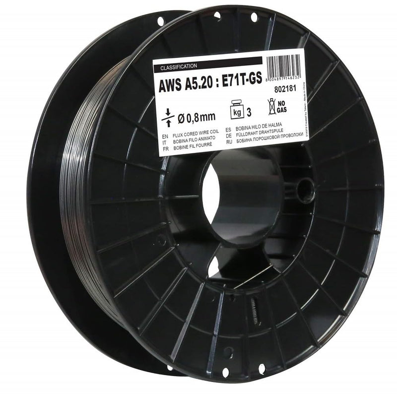 Telwin S.P.A. 802181 Füllschweissdrahtspule Durchmesser 0, 8 mm, 3 kg, Grau 0.8mm - 3kg, 0.8mm - 3kg