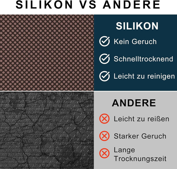 Fowooyeen Fussmatte, Silikon Schmutzfangmatte Fussmatte Aussen, Wetterfeste Türmatte mit Noppen, Was