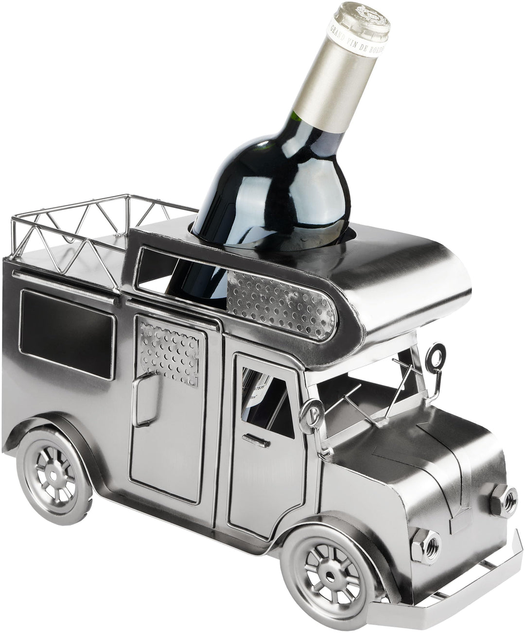 BRUBAKER Weinflaschenhalter Wohnmobil - Metall Flaschenhalter Camping - Wein Geschenk für Camper - F