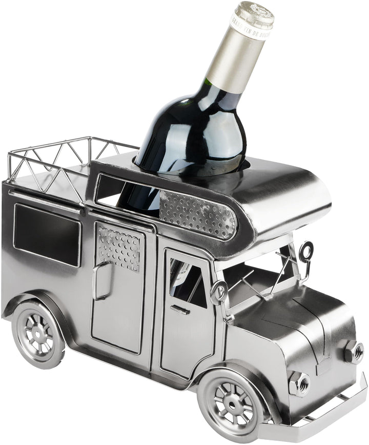 BRUBAKER Weinflaschenhalter Wohnmobil - Metall Flaschenhalter Camping - Wein Geschenk für Camper - F