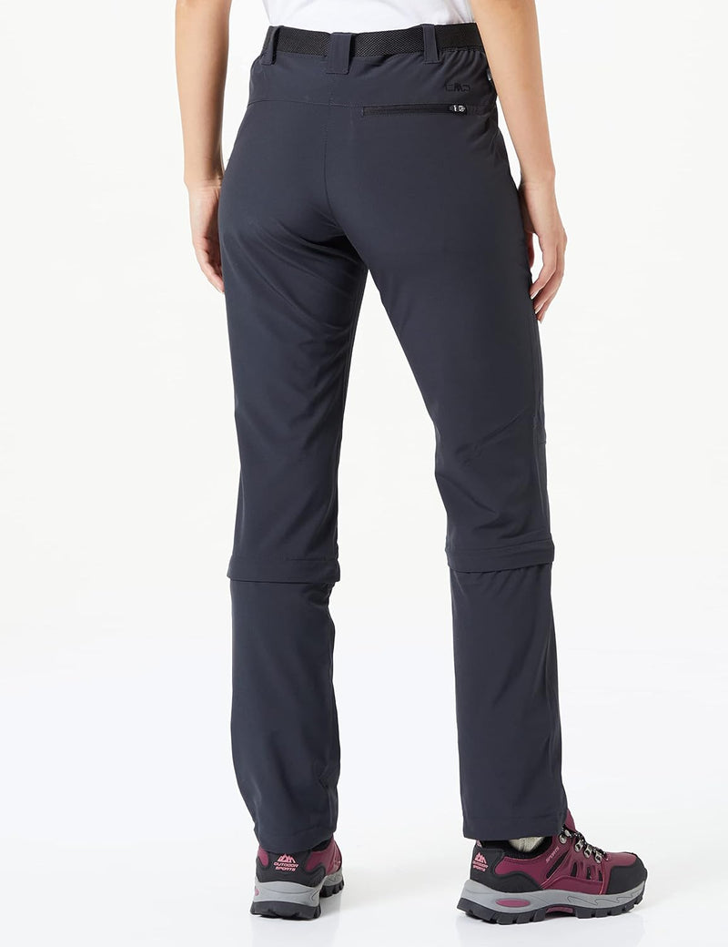 CMP Damen Stretch Zip Off Trousers Hose, Anthrazit
