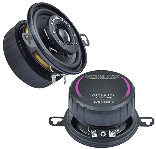 Ground Zero Lautsprecher GZCS8.7CX 180 Watt 8,7 cm Koax für VW Jetta II 1984-1992 Armaturenbrett vor