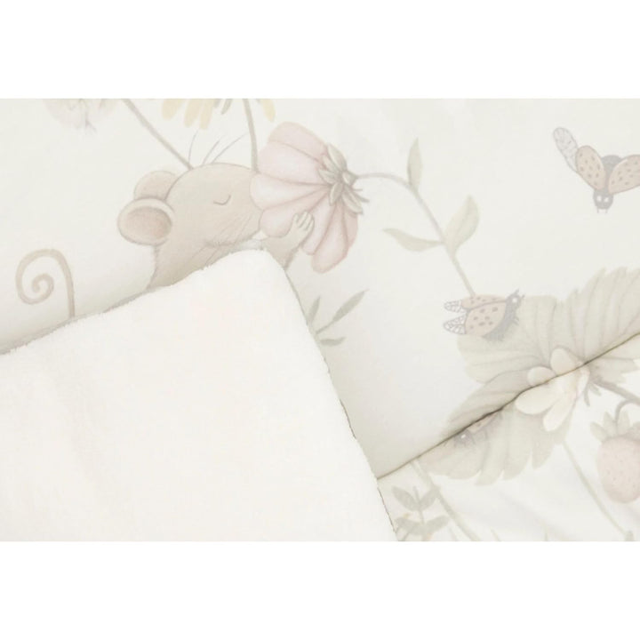 Jollein Krabbeldecke für Baby - Dreamy Mouse - Laufgittereinlage - 75x95 cm - Spieldecke Baby - Crem