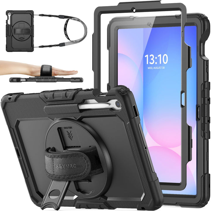 SEYMAC stock Hülle für Samsung Galaxy Tab S10 FE+ Plus 13,1 Zoll, Stossfeste Hülle mit Displayschutz