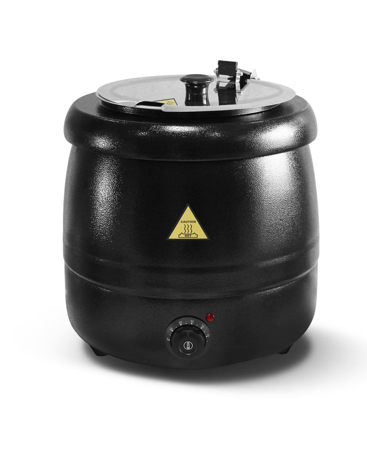 Suppenkessel Elektrisch 10L, Suppentopf mit Klappdeckel und und Deckel bis 80°C herausnehmbarem Edel