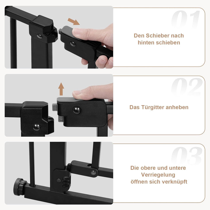 WOLTU Treppenschutzgitter, Türschutzgitter, Absperrgitter, Türgitter, 75-87 cm, mit/ohne Bohren, Aut