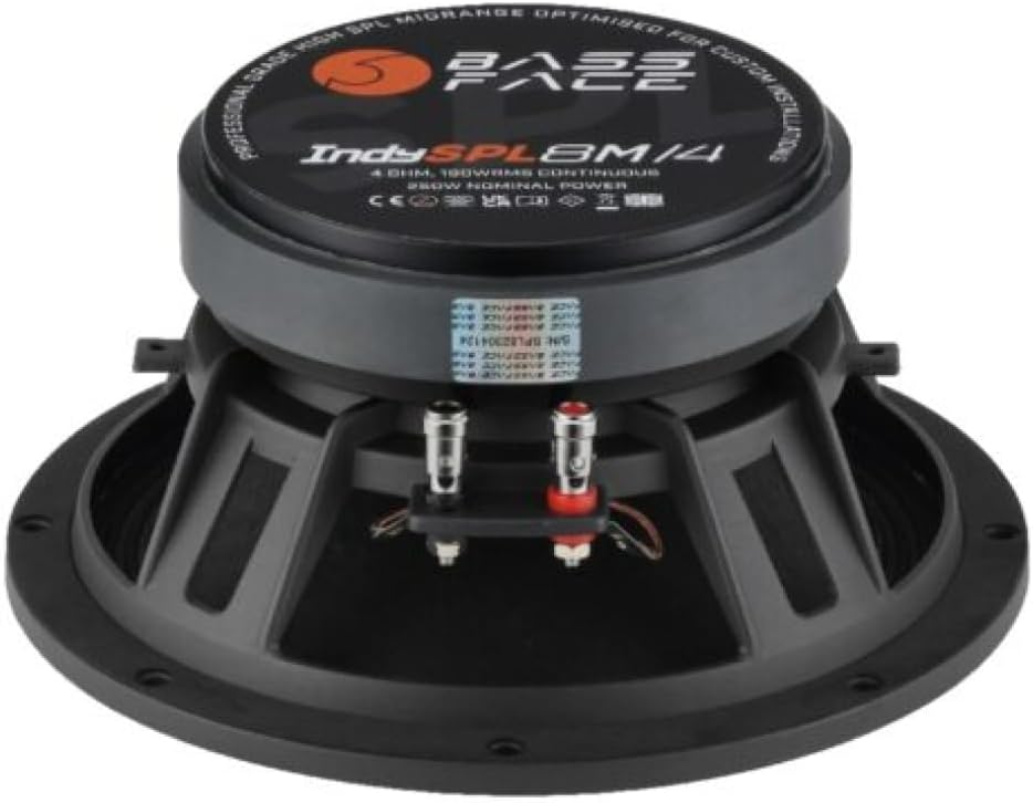 1 BASS FACE INDY SPL8M/4 professioneller midrange 20 cm 200 mm 8" Durchmesser 250 Watt rms und 500 W