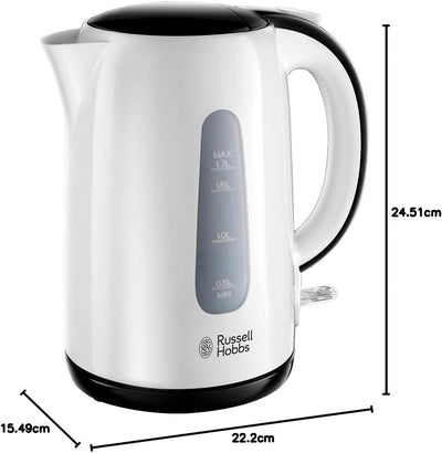 Russell Hobbs Wasserkocher [1,7l, 2200W] My Breakfast (verdecktes Heizelement, herausnehmbarer Kalkf