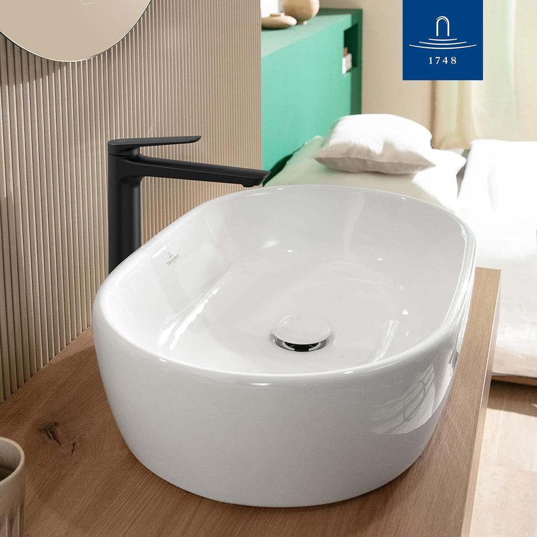 Villeroy & Boch Oasis Waschtischarmatur erhöht - Wasserhahn Bad ohne Ablaufgarnitur - Waschbeckenarm