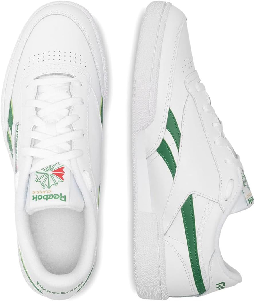 Reebok Unisex Club C Revenge Sneaker, Ftwwht Glegrn Ftwwht