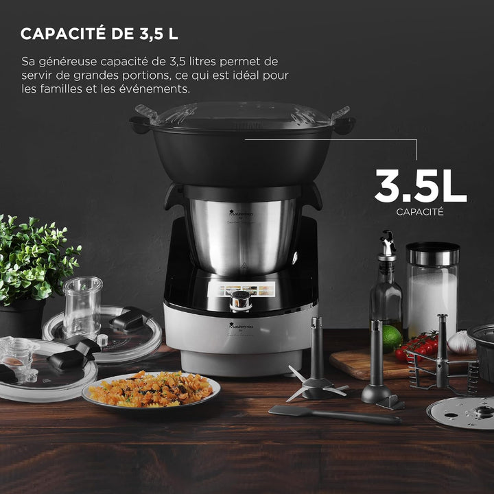 MasterPRO BY CARLO CRACCO - Küchenmaschine 1000W 3.5L - 12 Programme - LED Touch Control - Multifunk