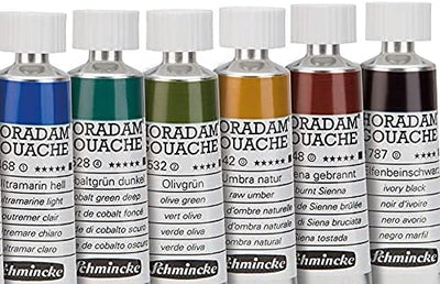 Schmincke - HORADAM Gouache, 10 x 15 ml-Tuben, 72 701 097, 10 feinste Gouache-Farbtöne im Metallkast