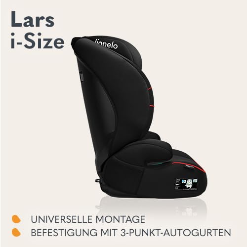 LIONELO LARS i-Size Kinderautositz 100–150 cm, Gruppe 2 3, Seitenschutz 10 Grad, Kopfstützenverstell