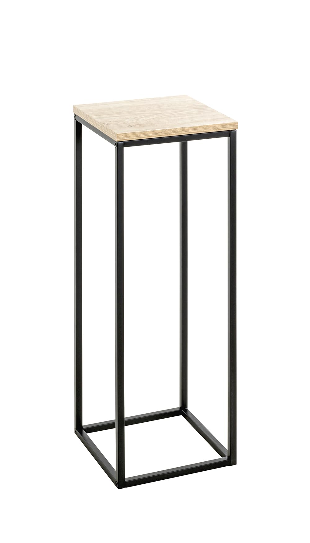 HAKU Blumensäule Eiche Natur, schwarz, MDF, Metall - Masse: B 23 x H 67 x T 23 cm, Style: Modern, B
