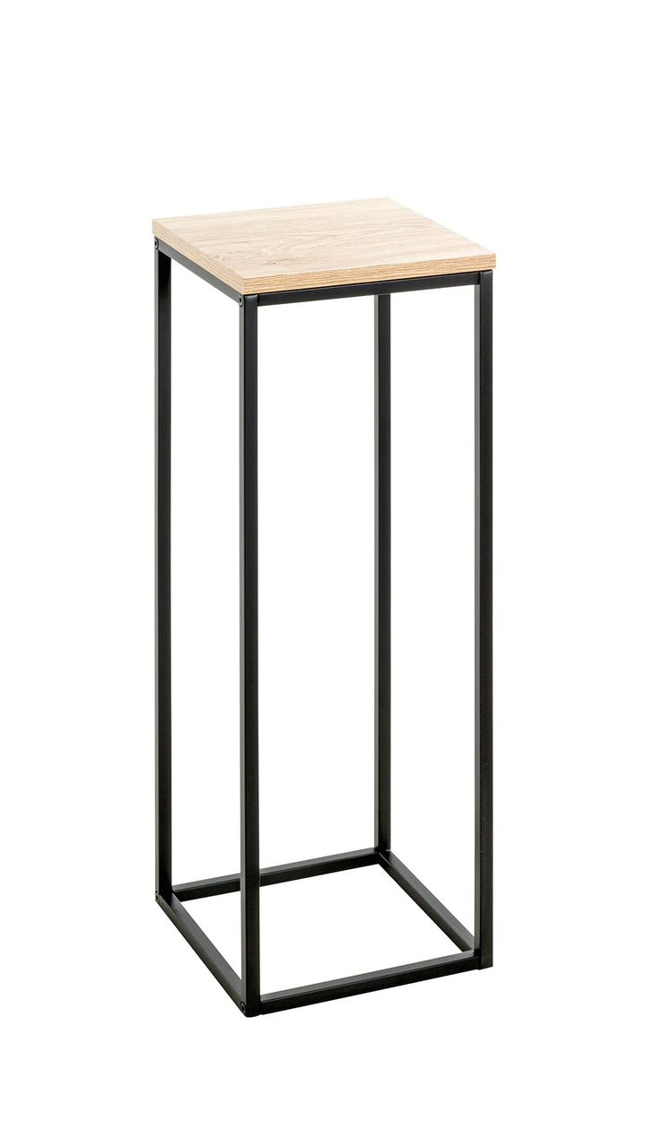 HAKU Blumensäule Eiche Natur, schwarz, MDF, Metall - Masse: B 23 x H 67 x T 23 cm, Style: Modern, B