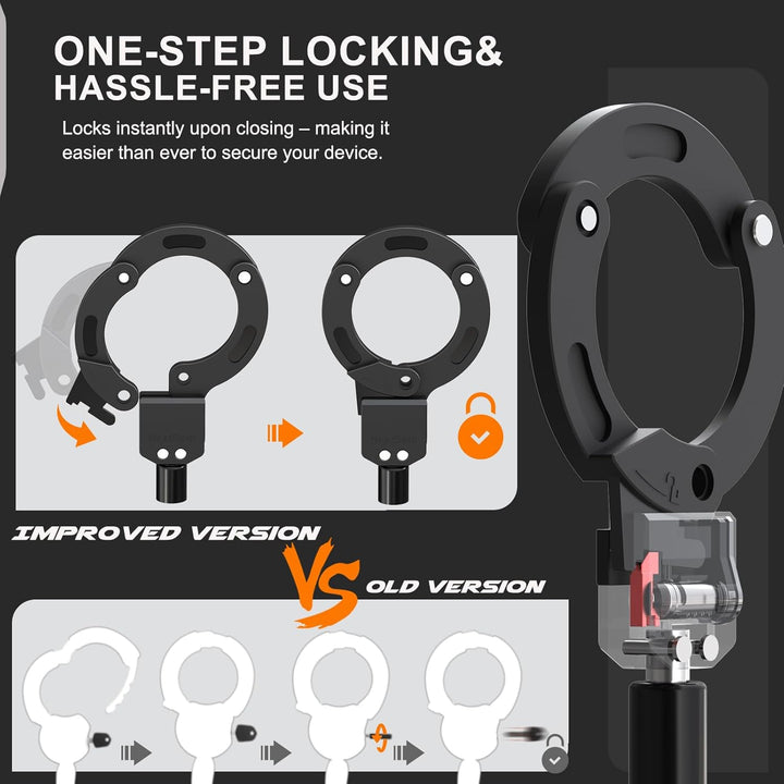 E Scooter Schloss, Diebstahlsicher Handschellenschloss mit Schlüssel und Aufbewahrungstasche, Roller