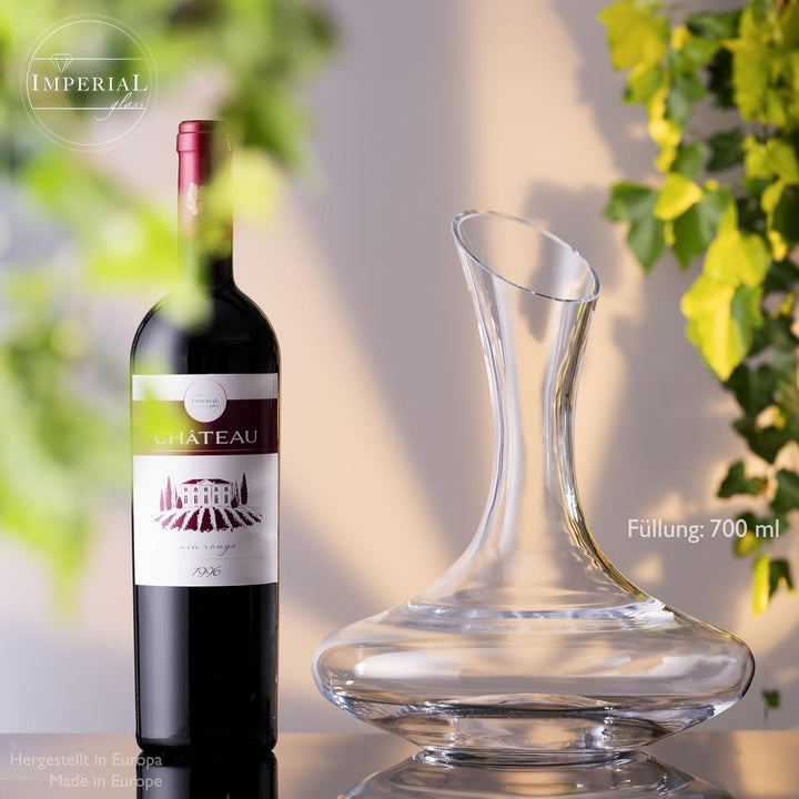 IMPERIAL Dekanter 2100ml Weinkaraffe aus Crystalline Glas Serie 'Athen' Weindekanter Handgefertigt R
