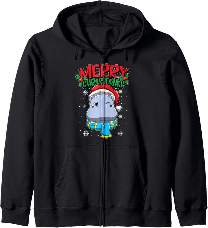 Weihnachtsnilpferd - Süsse Weihnachtstiere - Flusspferd Kapuzenjacke