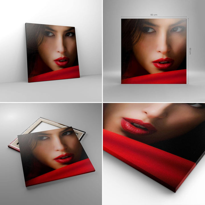 Bilder auf Leinwand Schönheit brünette eleganc mädchen Leinwandbild 60x60cm Wandbilder Dekoration Wo
