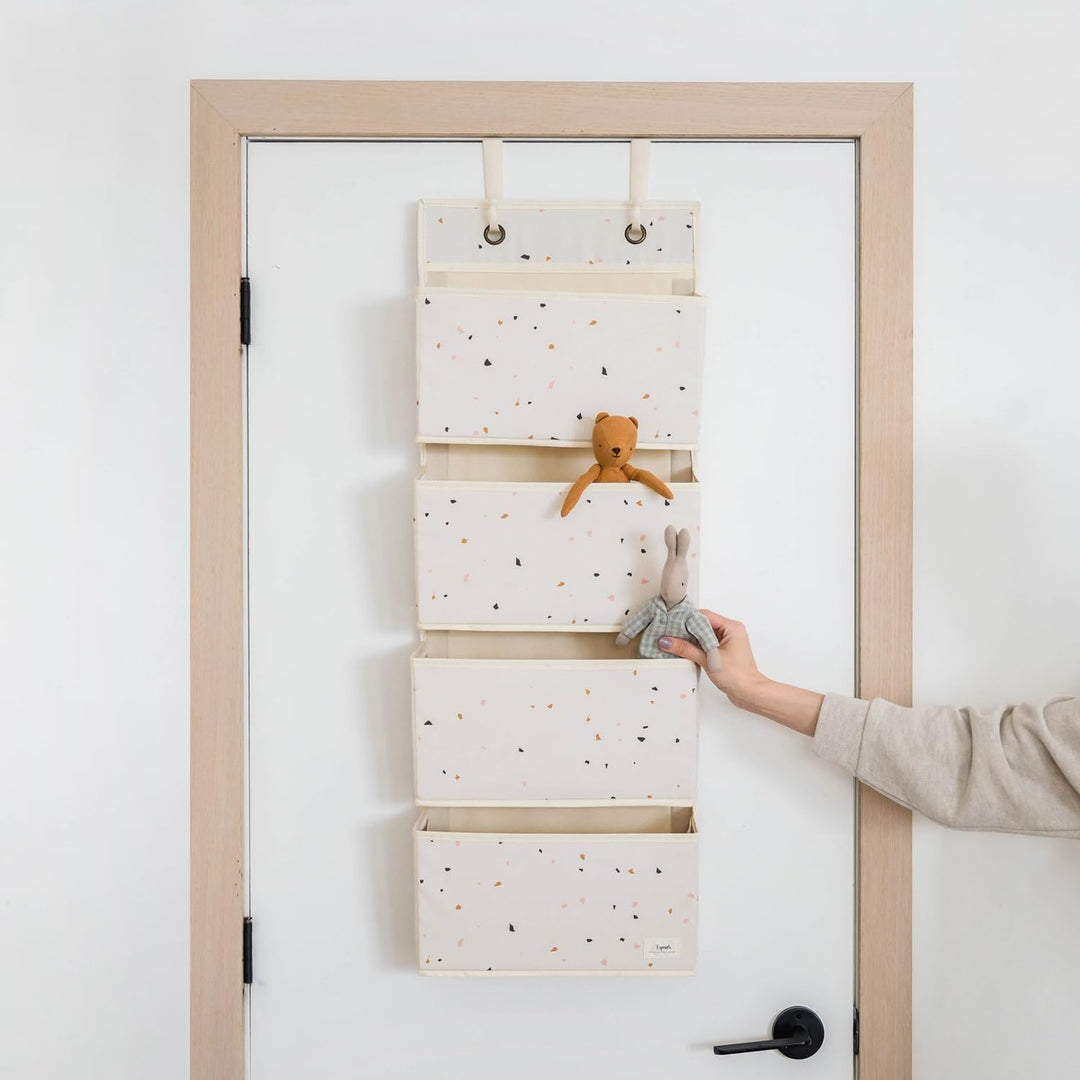3 Sprouts - Hängeorganizer Tür Organizer - 4 Fächer - Terrazzo Creme, Terrazzo Creme