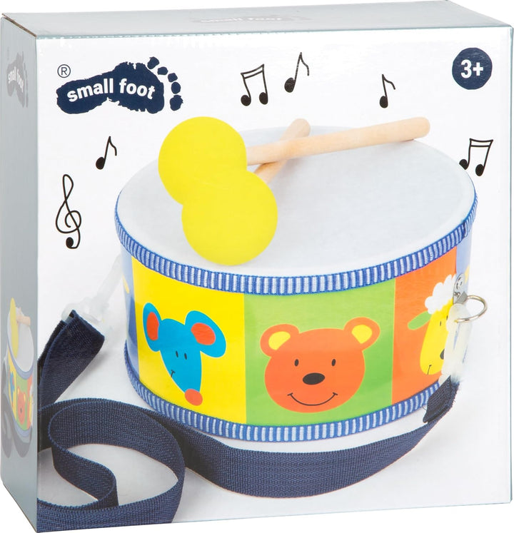 small foot Trommel mit Trommelstöcken aus Holz, mit verstellbarem Gurt, Musikinstrument für Kinder,