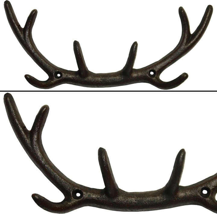 degawo Hirschgeweih Wandhaken Haken GARDEROBE Gusseisen Antik-schwarz-braun Landhaus