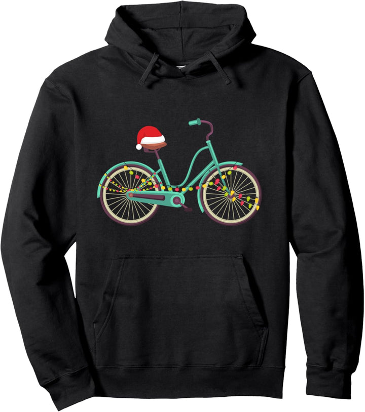 Bike Bicycle Christmas Santa Hut Weihnachten Pullover Hoodie