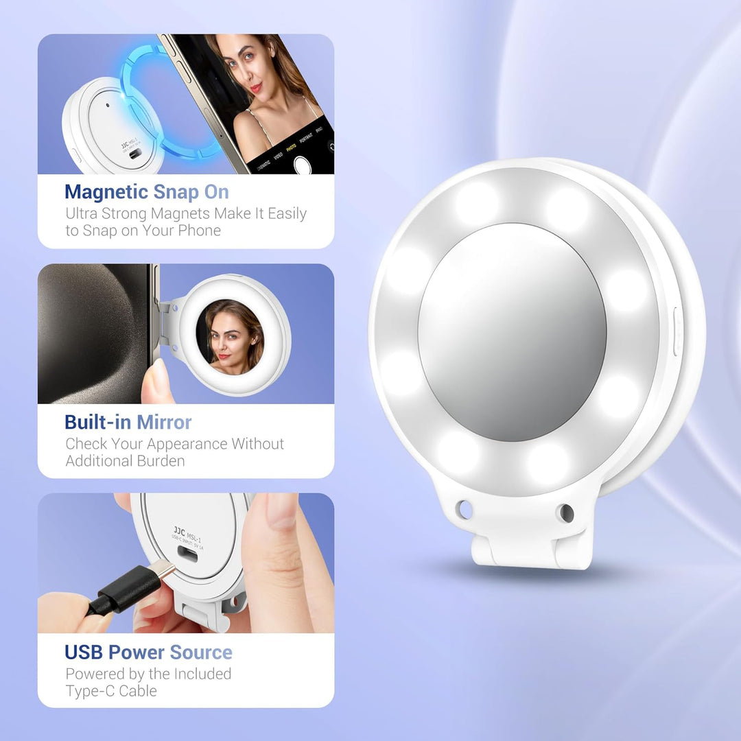Magnetisches Handy-Selfie-Licht, Schwarz, Schwarz