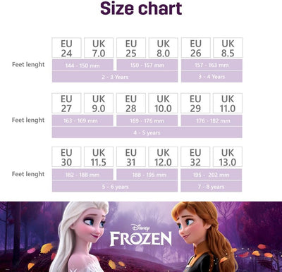 Disney Frozen Schuhe Mädchen 2 bis 8 Jahre, Kinderschuhe mit Anna und ELSA Motiv, Leuchtschuhe Kinde