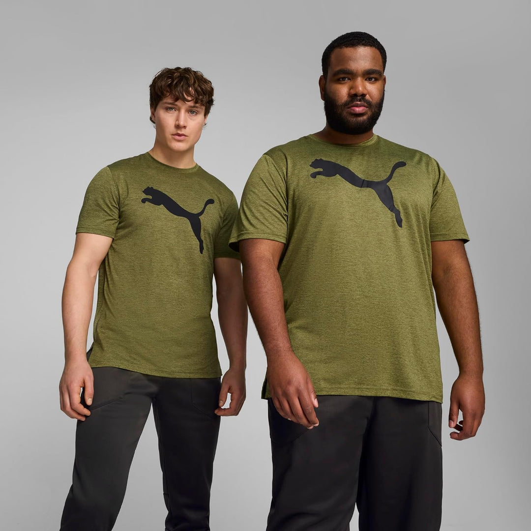 PUMA Herren Train Fav Heather Cat Tee T-Shirt S Olivgrün Meliert, S Olivgrün Meliert
