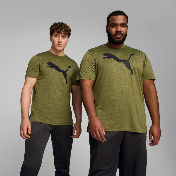 PUMA Herren Train Fav Heather Cat Tee T-Shirt S Olivgrün Meliert, S Olivgrün Meliert