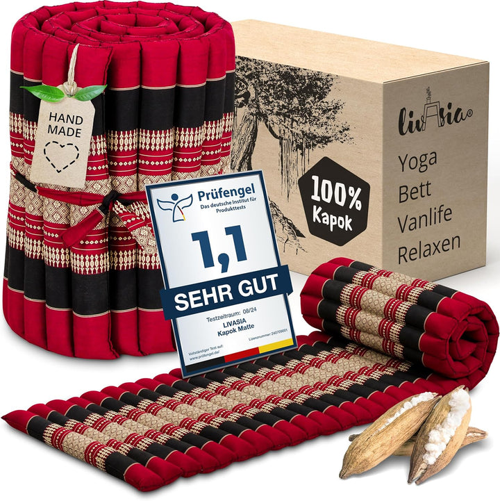 livasia Rollmatte Rollmatratze L-200x110x4,5cm, Gästebett Gästematratze 1 Person, Reisebett Kofferra