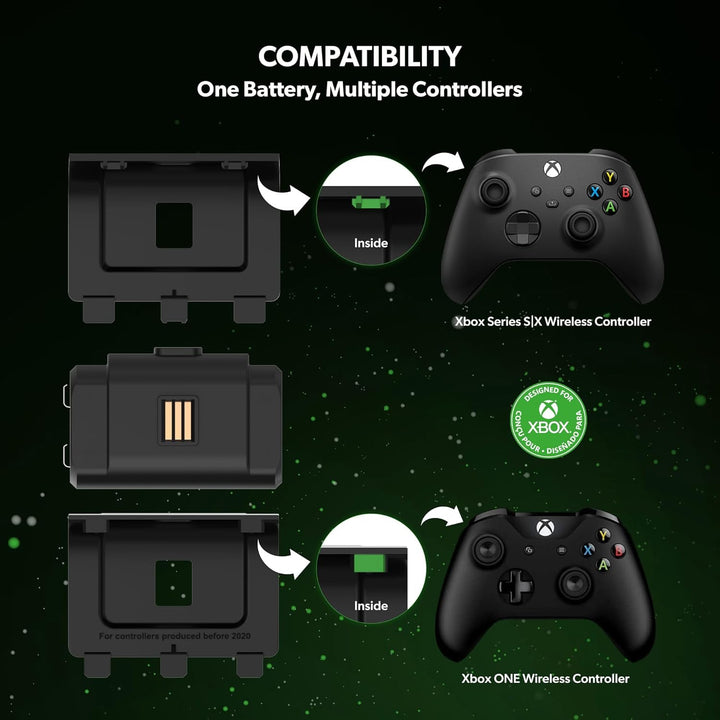 snakebyte Xbox Controller Ladestation- offiziell lizenziert - 2Std. Ultra-Schnellladung für 2 Xbox S