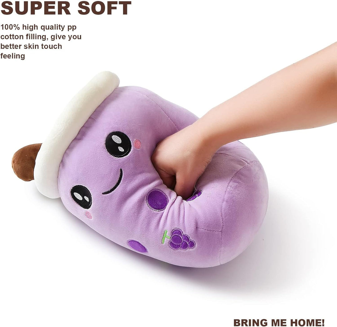 shownicer Plüschtier Stofftier Boba Tea 50cm, Kuscheltier Plüschkissen Spielzeug Bubble Tea, Geschen