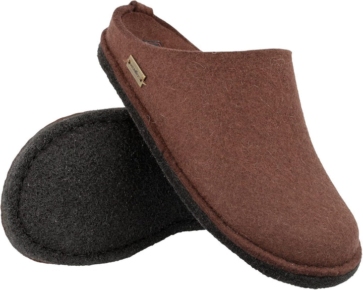 HAFLINGER Flair Soft Filzpantoffeln aus Wollfilz Hausschuh Kaffee (65) Gr. 46