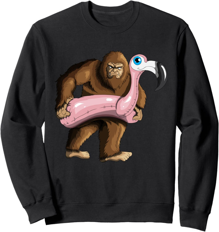 Badespass Schwimmunterricht Bigfoot Flamingo Schwimmreifen Sweatshirt