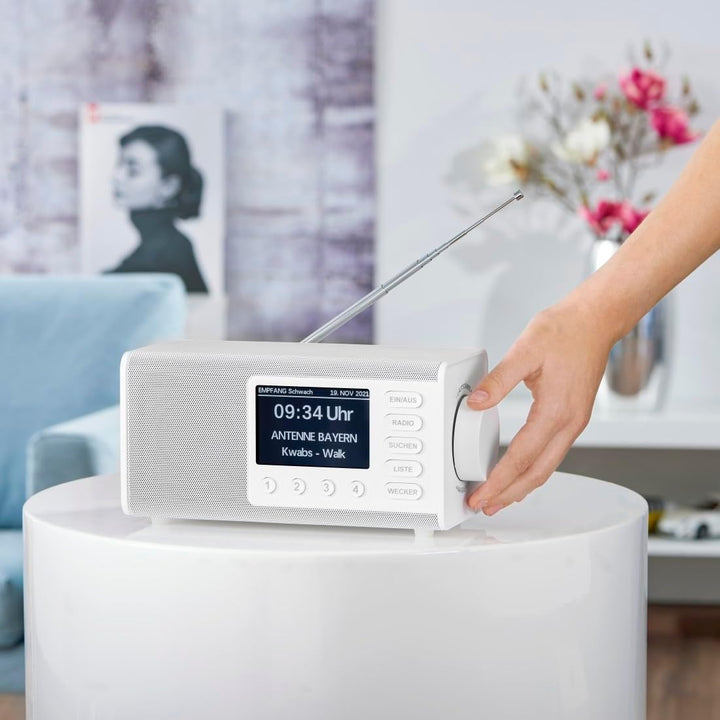 Hama DAB Radio mit DAB+/DAB und FM DR1000DE (Digitalradio mit grossem Display, Küchenradio mit einfa