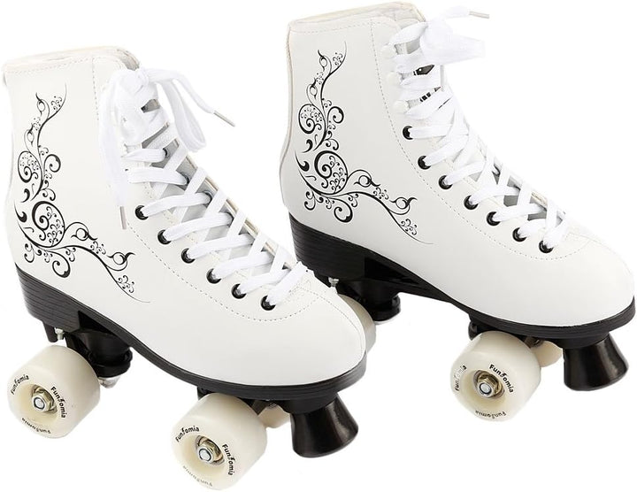 Rollschuhe/Discoroller in Grössen 30-44 - Rollerskates Disco Roller Skate Indoor Outdoor 40 Weiss, 4